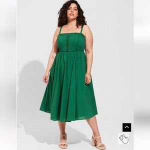Torrid Midi Voile Pleated Bodice Sundress